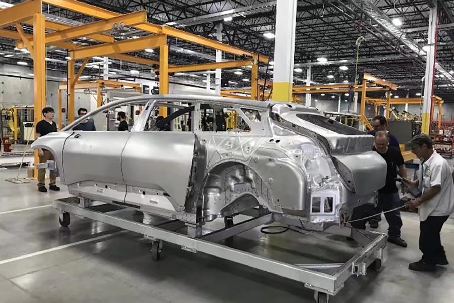 迈向量产化 FF91首台白车身下线图片曝光