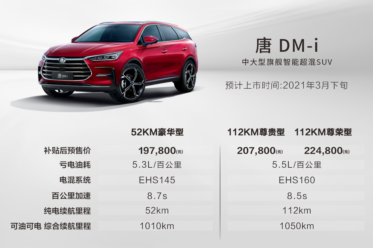 比亚迪DM-i超级混动正式发布 三款DM-i超级混动车型同步预售