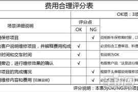 东风本田-思铂睿-售后服务调查评分说明