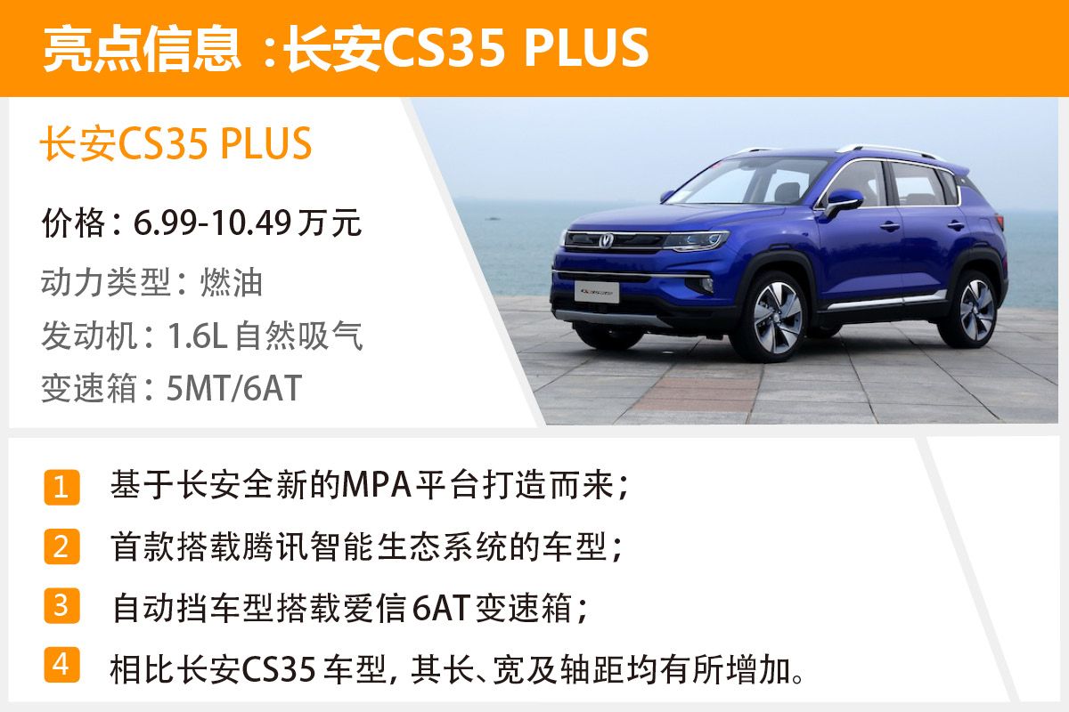 首推自动酷联型 长安CS35 PLUS购车手册