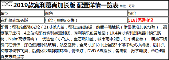 2018款宾利慕尚加长版 至尊无上奢华品质