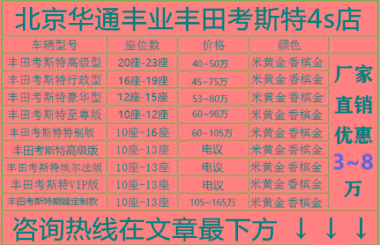 天津港丰田考斯特4s店丰田考斯特4.0价格