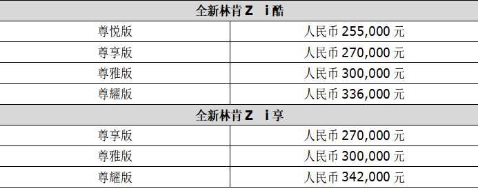 全新林肯Z正式开启预售 售价25.5万元起