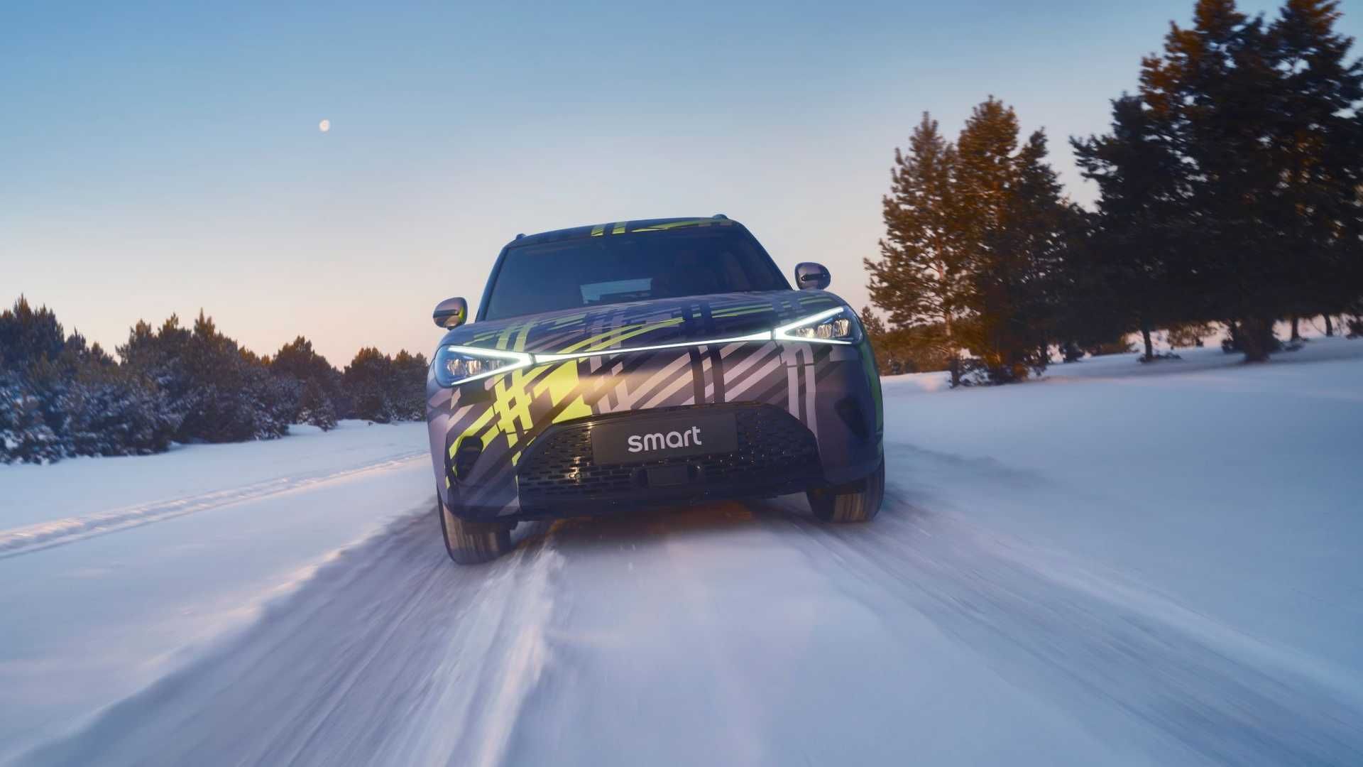 年轻人的新选择！smart精灵#1伪装车官图发布，将于今年国产上市