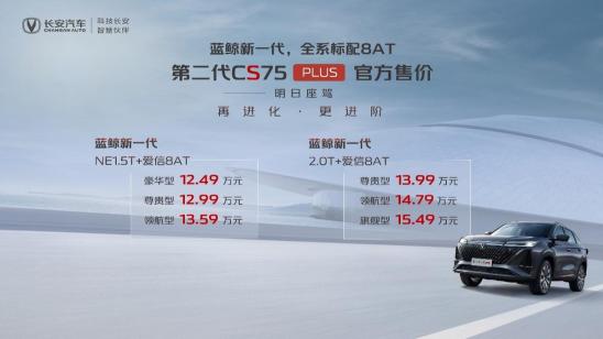 全系标配8AT拉高国产SUV标准 第二代CS75PLUS上市12.49万起
