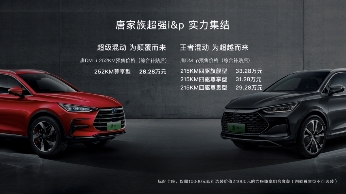 29.28万起，比亚迪唐DM-p开启预售，树立三十万级超混SUV性能标杆