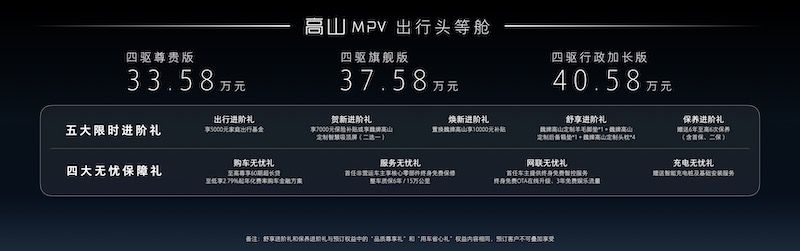 正面硬刚百万级MPV 魏牌高山MPV正式上市