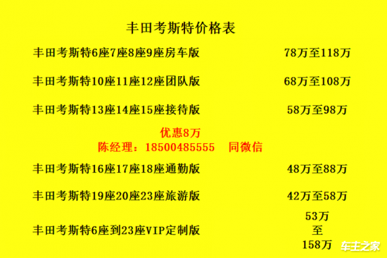 丰田考斯特7座大型商务旅居车深圳落地多少钱