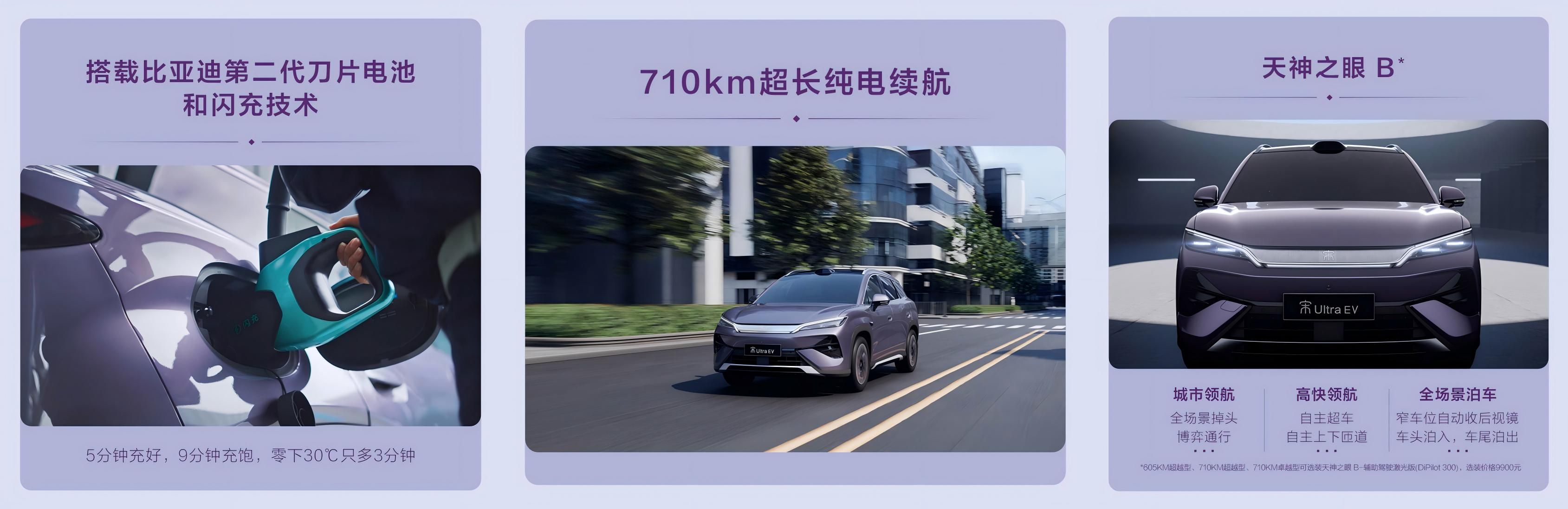 宋Ultra EV预售15.5万起，搭第二代刀片电池/支持闪充