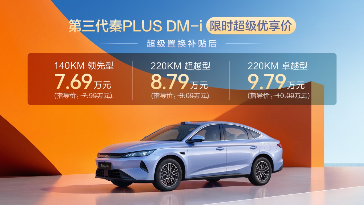 7.69万拿下大空间插混轿车｜第三代秦PLUS DM‑i上市