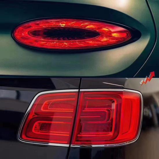 尾灯方面也换成和新款欧陆/飞驰一样的样式.21款添越4.